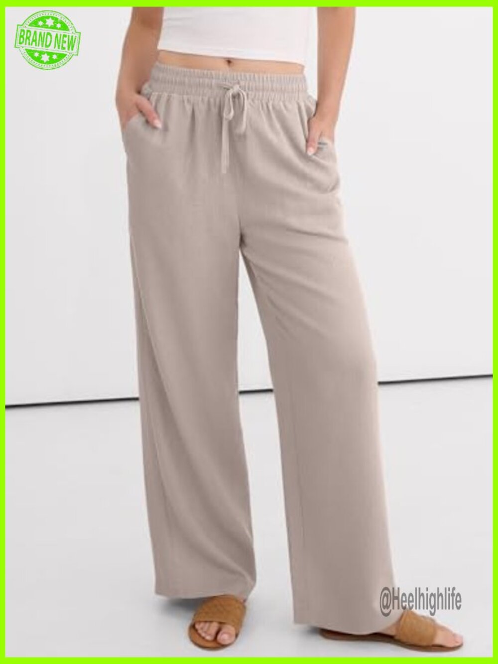 Wide Leg Palazzo Pants 2026 Summer Casual Loose Elastic High Waisted Flowy - Picture 6 of 7